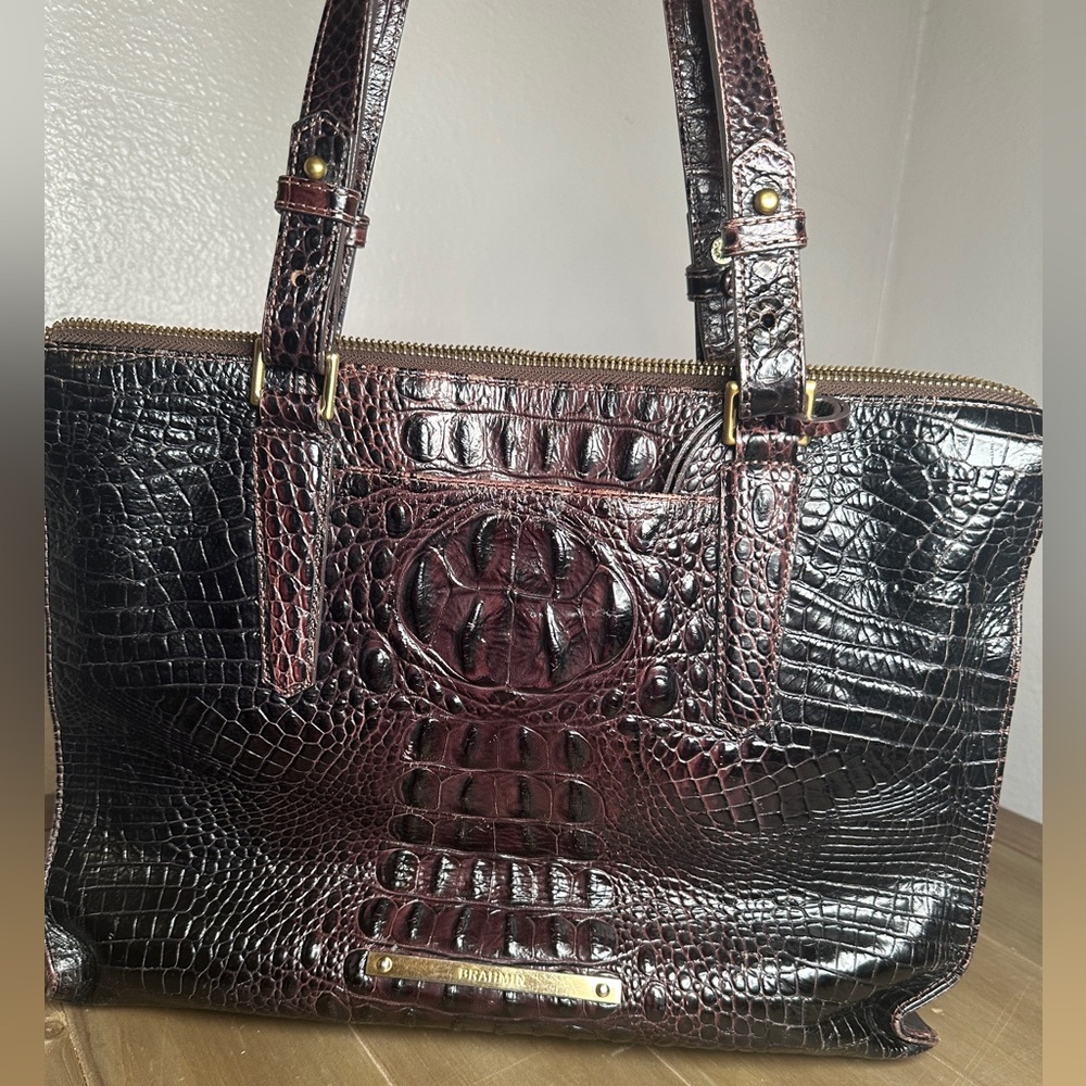 Brahmin handbag Lizard style brown